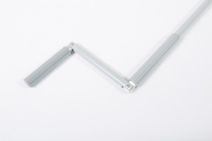 Drążek z korbą aluminiowy, Ø15 - 1500 mm szary