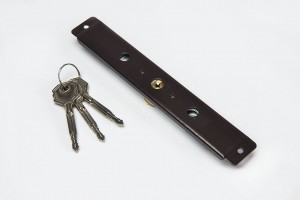 Espagnolette lock (Ø 28mm), 3 keys, dark brown