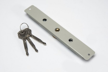 Espagnolette lock (Ø 28mm), 3 keys, grey
