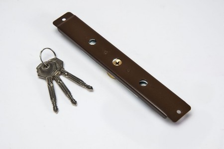 Espagnolette lock (Ø 28mm), 3 keys, walnut