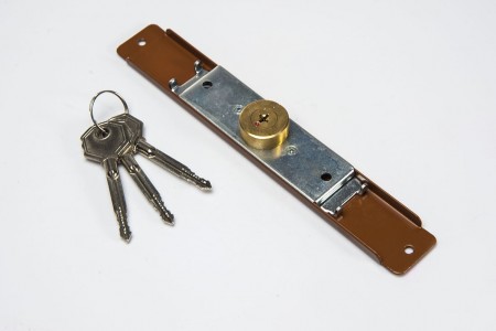 Espagnolette lock (Ø 28mm), 3 keys, golden oak