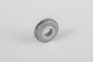 Ø28 / Ø12 bearing with PVC rim and flange