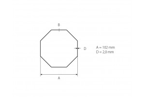 Стальной октогональный вал Ø102 x 2,0 - 7 м