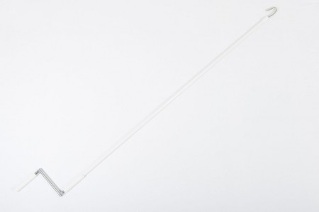 Drążek stalowy z korbą i hakiem 1650 mm, biały