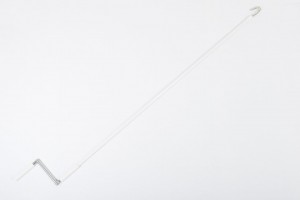 Drążek stalowy z korbą i hakiem 1650 mm, biały