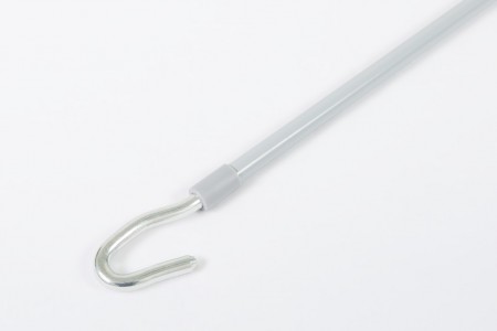 Steel rod with crank and hook, 1650 mm, grey