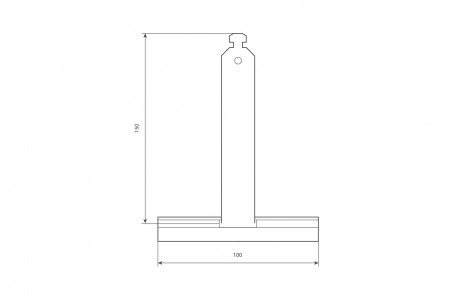 Unvarnished springy hanger, ALU100 profile, without cut, L150 mm, for 37-52 profiles