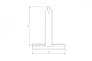 Unvarnished springy hanger, ALU100 profile, without cut, L190 mm, for 55-77 profiles