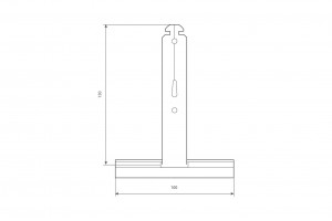 Unvarnished springy hanger, aluminium profile, with cut, L130 mm, for 37-52 profiles