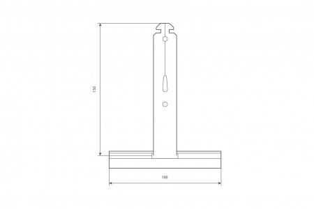 Unvarnished springy hanger, aluminium profile, with cut, L150 mm, for 37-52 profiles