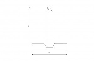 Stahl - Sicherungsfeder mit PVC - Aufhängeprofil ohne Schnitt, L130 mm bis 37-45, unlackiert