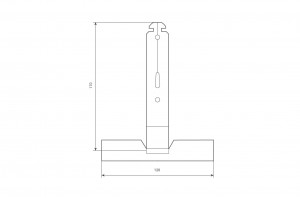 Stahl - Sicherungsfeder mit PVC - Aufhängeprofil mit Schnitt, L170 mm bis 37-45, unlackiert