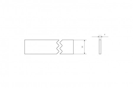 Flat bar for bottom slat (20 mm x 3 mm x 40 LM)