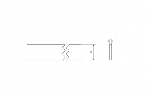 Flat bar for bottom slat (20 mm x 3 mm x 40 LM)