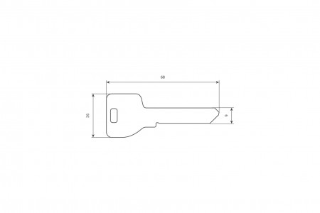 Blank key for Ø25 mm cam lock