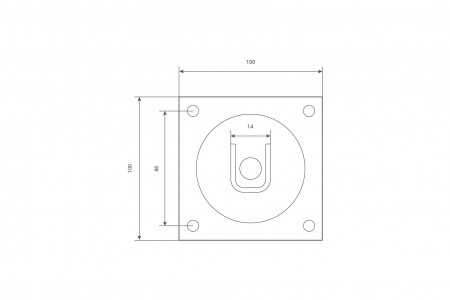 Spring mechanism mounting bracket, large (100 x 100 mm)