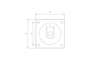 Spring mechanism mounting bracket, large (100 x 100 mm)