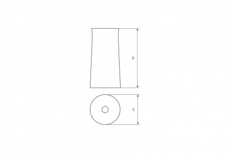 KU-Anschlagstopfen 40 mm mit Abdeckknopf, anthrazit