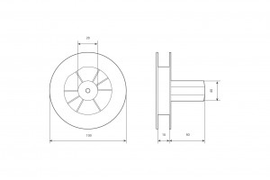 Ø100 pulley with Ø40 end cap