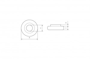 Ø28 / Ø12 bearing with steel rim and flange