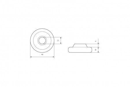 Ø40 bearing with PVC rim and flange