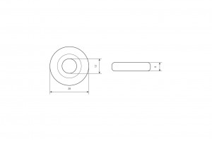 Ø28 / Ø12 bearing with steel rim, without flange