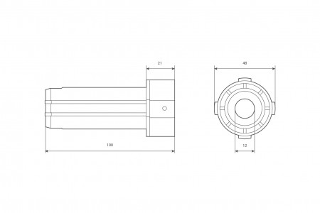 Капсула Ø40, L100 мм для подшипника (с подшипником), для намоточных колес