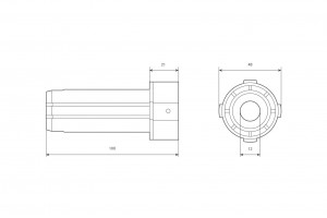 Ø40 end cap L100 mm under bearing (with bearing), for pulleys