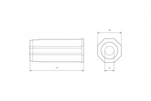 Ø40 end cap, L78 mm under bearing (with bearing)